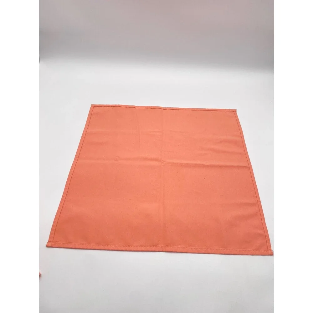 Set of 4 Peach Cotton Napkins